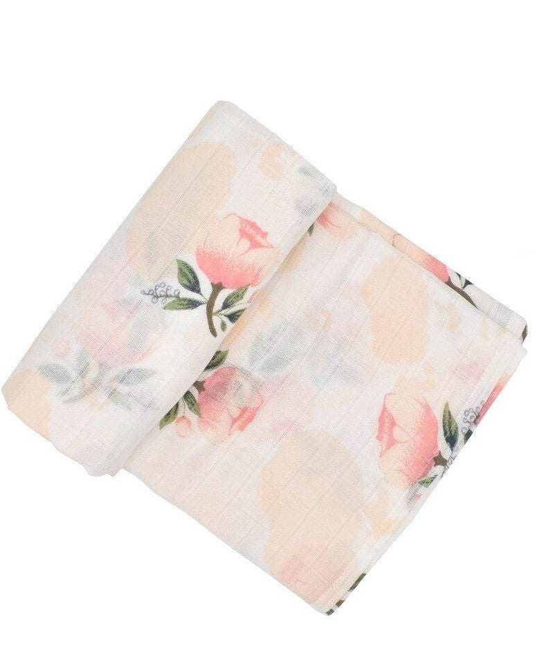Rose Cotton Muslin Swaddle Blanket