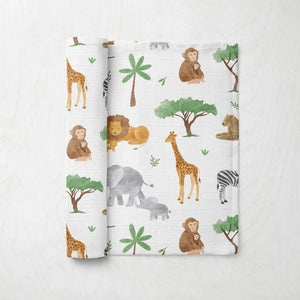 Safari Neutral Muslin Swaddle Blanket