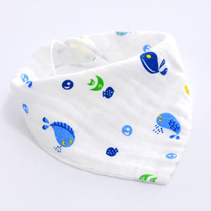 3 x Whale Cotton Muslin Bibs